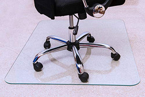 Cleartex Glaciermat, Reinforced Glass Executive Chair Mat for Hard Floors/Carpets, 40" x 53" (FC124053EG)