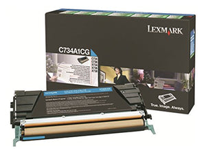 Lexmark C734A1CG C734 C736 X734 X736 X738  Toner Cartridge (Cyan) in Retail Packaging