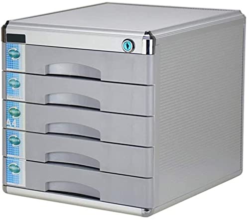 File Storage Cabinet High-Hardness Aluminum Alloy Lockable Drawer Organizer (30X36X30.8CM) - Grey
