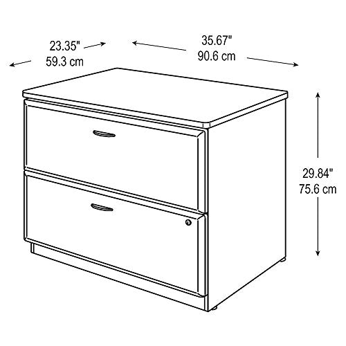 Bush Business Furniture Series A 36W Lateral File Cabinet in Hansen Cherry and Galaxy