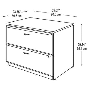 Bush Business Furniture WC57454PSU Series A Lateral File Cabinet, 36W, Natural Cherry/Slate