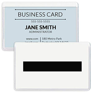 StoreSMART - Magnetic Business Card Holder - 2" x 3 1/4" - Vinyl Plastic - Open Long-White Back - 300 Pack - PE222MLW-300