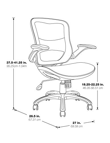 Office Star Ventilated Manager's Desk Chair with Breathable Mesh Seat and Back, White Base