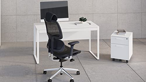 BDI Furniture Linea Office 6227 Mobile File Pedestal, Satin White