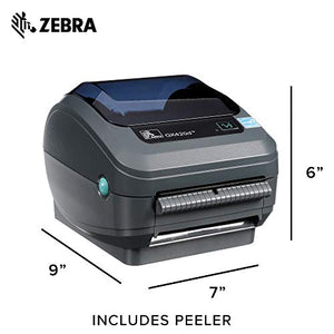Zebra - GX420d Direct Thermal Desktop Printer for Labels, Receipts, Barcodes, Tags, and Wrist Bands - Print Width of 4 in - USB, Serial, and Parallel Port Connectivity (Includes Peeler)