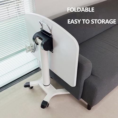 HGTRH Mobile Laptop Standing Desk Cart on Wheels, Adjustable Height Rolling Bedside Table