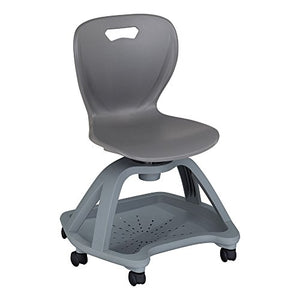 Learniture Shapes Series Mobile Chair with Book Storage, Graphite/Gray, LNT-NES3018SGT-PK-SO