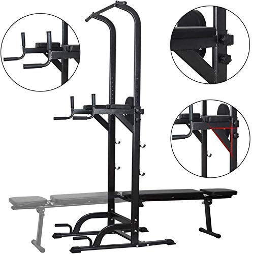 Power Tower Pull Up Dip Station Adjustable Height - Home Gym Tower Strength Training Gym Equipment, Indoor Sit-up Board, Weight-Bearing Squat Rack