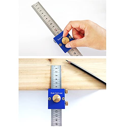 NCWZYY 30cm/12 Inch Scribing Ruler 90 Degrees Scale Ruler Measuring Marking Gauge Woodworking Right Angle Carpenter Tools (Color : B)