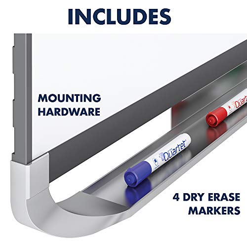 Quartet Magnetic Whiteboard, Porcelain, White Board, Dry Erase Board, 6' x 4', Black Frame, Prestige 2 Duramax (P557BP2)