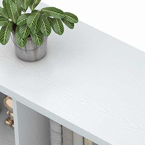 FATORRI 8 Cube Storage Organizer Bookshelf, Rustic Wood Cubby Bookcase - White Oak, 62 Inch