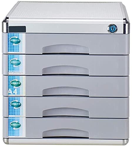 File Storage Cabinet High-Hardness Aluminum Alloy Lockable Drawer Organizer (30X36X30.8CM) - Grey