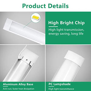 Facaimo LED Tube Light Fixture 45.3inch 40W 4000LM 3000K/4500K/6500K 4ft Ceiling Light