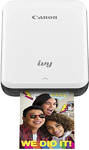 Canon Ivy Mobile Instant Mini Photo Pocket Printer Bluetooth, Portable, Slate Gray, Includes 2x3” Zink Photo Paper Sticker (100 Sheets), Protective case and USB Charging Cable with Wall Adapter