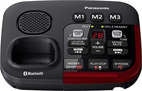 Panasonic Amplified Cordless Phone - 2 Handset with Bluetooth & Voice Volume Booster