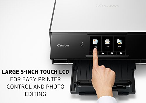 Canon TS9020 Wireless All-In-One Printer with Scanner and Copier: Mobile and Tablet Printing, with AirPrint and Google Cloud Print Compatible, White