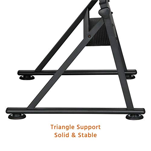 DXXWANG Art Craft Table Adjustable Drafting Drawing Table Writing Desk Tiltable w/Stool (Color : Black)