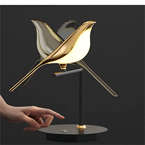 OUFULA Nordic Bird Table Lamp Rotatable LED Creative Decor for Desk Living Room Bedroom Lights (2 Birds)
