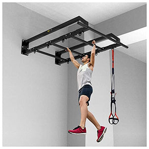Heavy Duty Pull Up Bar Wall Mounted, Multifunctional Chin Up Bar, Multi Grip Upper Body Workout Bar, Strength Training Equipment for Indoor and Outdoor Use