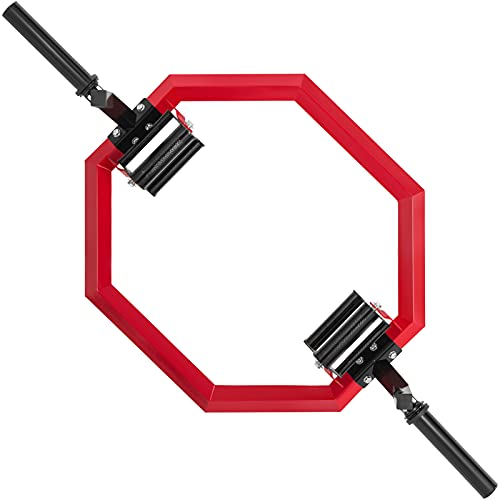 VEVOR Barbell Olympic Super Trap Bar, Hex Bar, Shrug Bar, Deadlift Bar,Red