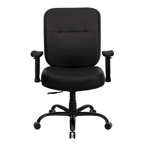 Flash Furniture HERCULES Series Big & Tall 400 lb. Rated Black Leather Executive Swivel Chair with Adjustable Arms