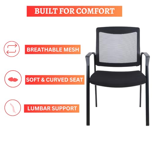 GM Seating Ever Guest Chair - Mesh Back Stacking Chairs (Pack of 6)