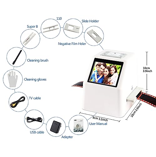 CENAP Film Scanner with 2.4" LCD Screen and 128 Mb Memory - Converts Film Negatives to 20MP JPEG Images