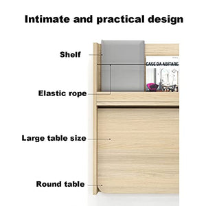 Wall Mounted Computer Desk Folding Drop-Leaf Table Desk with Storage Shelf Wood Home Office Table Workstation for Small Spaces