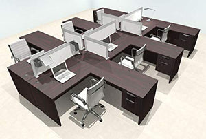 UTM Furniture Modern Aluminum Office Workstation Desk Set, OT-SUL-FPS48