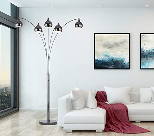 Artiva USA LED Arched Floor Lamp, Brushed Black Nickel - Amore 86" LED9656BSN