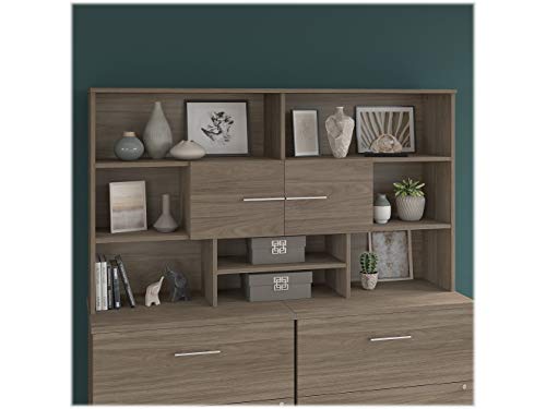 bbf Office 500 72W Desk Hutch in Modern Hickory - Engineered Wood