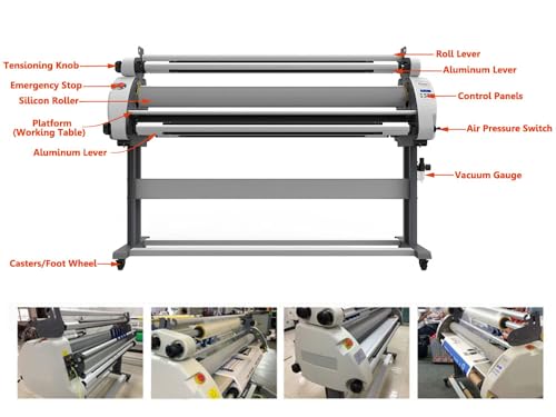 INTSUPERMAI 63inch Wide Format Full-Auto Pneumatic Cold Laminating Machine