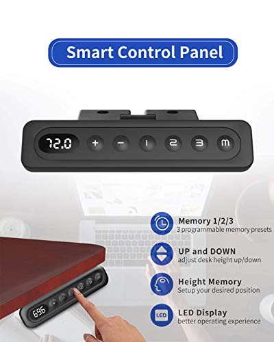 MAIDeSITe Adjustable Standing Desk, 55 x 27.6 Inches Height Home Office Computer Desks, Modern Simple Style Sit Stand Electric Desk, with 3 Pre-Set Memory and Led Display Controller(Virgin wood color)