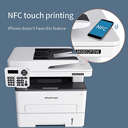 Pantum M6802FDW All in One Monochrome Wireless Laser Printer, Scanner Copier fax and Duplex Printing（W4E85B）