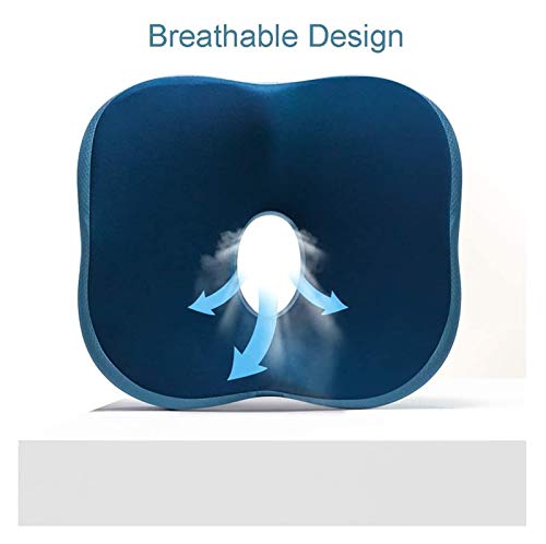 HHWKSJ Memory Foam Seat and Lumbar Cushion Combo - Gel Infused - Coccyx & Tailbone Support