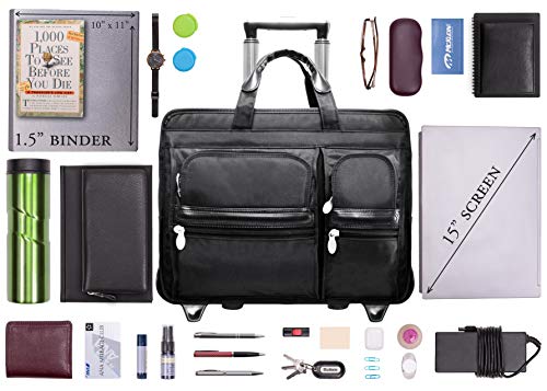 McKleinUSA Clinton 88445 Black 17 Detachable-Wheeled Laptop Case, One Size Blk