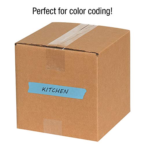 Aviditi Tape Logic 1 Inch x 60 Yards, General Purpose Colored Masking Tape, Light Blue (Pack of 36) - Great for Home, Office, Arts, Crafts, DIY, Labeling and Coding