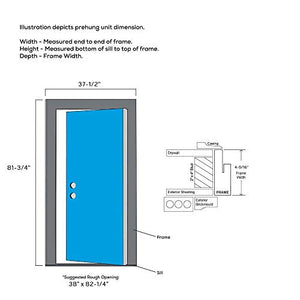 National Door Company Exterior Steel Single Door 36" x 80" 5-Lite Right-Hand Inswing