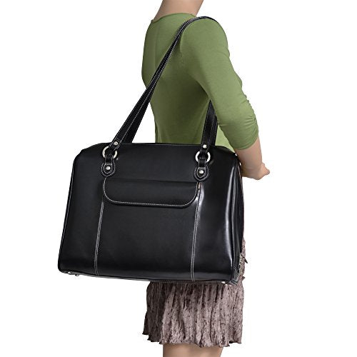 Mcklein USA Leather Ladies' Laptop Briefcase, Black
