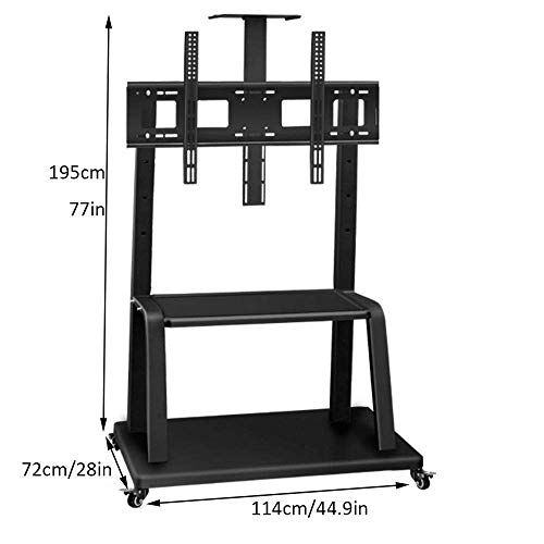 YokIma Stainless Steel Swivel TV Floor Stand for 70-120 Inches TVs, Black - Max Vesa 1200x600mm (Style #2)