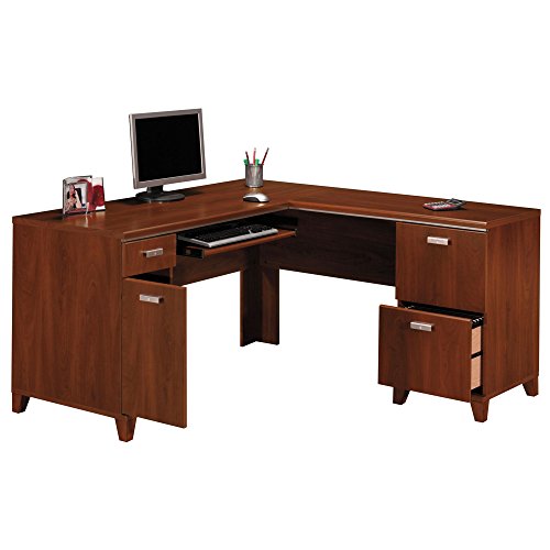 Bush Furniture Tuxedo L Shaped Desk in Hansen Cherry