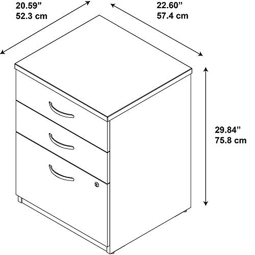 Bush Business Furniture Series C Elite 24W 3 Drawer Pedestal in Hansen Cherry