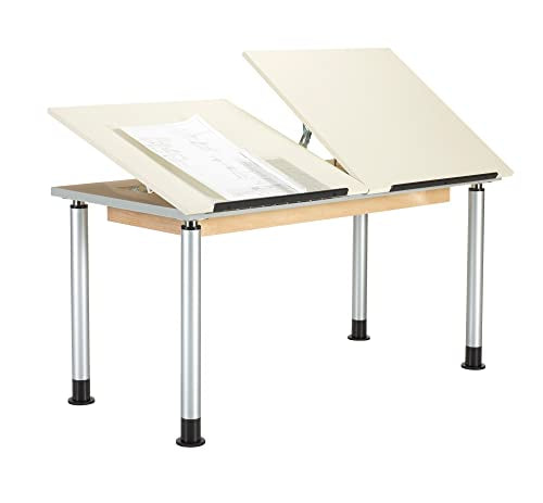 Diversified Woodcrafts Adjustable Drawing Table, 60"W x 30"D, ADA Compliant, 2 Durable Laminate Tops