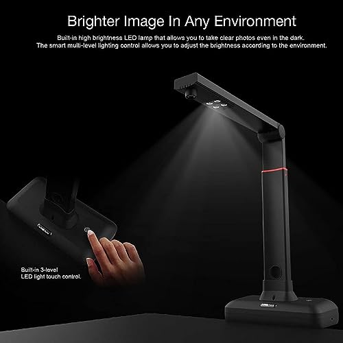 VIISAN S21 Large Format Book & Document Scanner, A2, 27MP High Resolution, Auto-Flatten & Fingerprint Removal Technologies, Adjustable Height, Multi-Language OCR, Windows & macOS