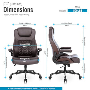 Flysky Executive Ergonomic Office Chair - Big and Tall PU Leather Computer Desk Chair