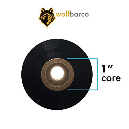 48 Rolls (Full Case) Wolfbarco Thermal Transfer Ribbon 3.27" x 1476' (83mm x 450m) Standard Black Resin-Enhanced Wax for Zebra GK420D SM4 ZT410 Tec Datamax Intermec Citizen Printer, Core Size 1", CSO