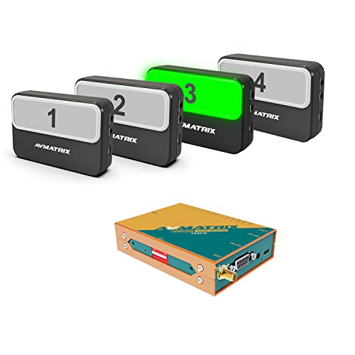 AVMATRIX Wireless Tally Light System TS3019-4, 1 Tally Box + 4 Lamps, Studio Camera Live Shooting, RS-232 RS-485 VMIX