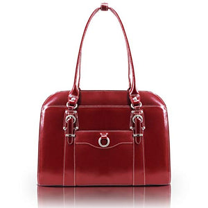 McKlein, W Series, Hillside, Top Grain Cowhide Leather, 14" Leather Ladies' Laptop Briefcase, Red (96526)