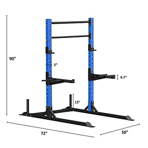 Wesfital 1200 lbs Commercial Power Squat Rack Weightlifting Bench Press Barbell Rack Strength Training Equipment