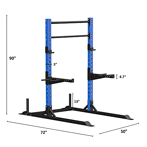 Wesfital 1200 lbs Commercial Power Squat Rack Weightlifting Bench Press Barbell Rack Strength Training Equipment